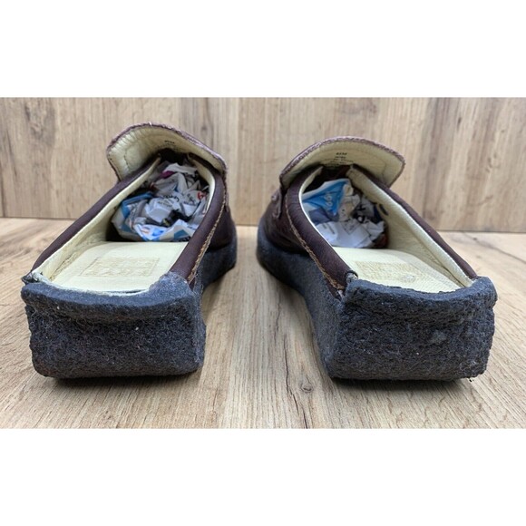 Frye Aztec Clog Crept Wedge Slides  Women’s Size 8.5 Brown Leather Square Toe - Picture 7 of 16